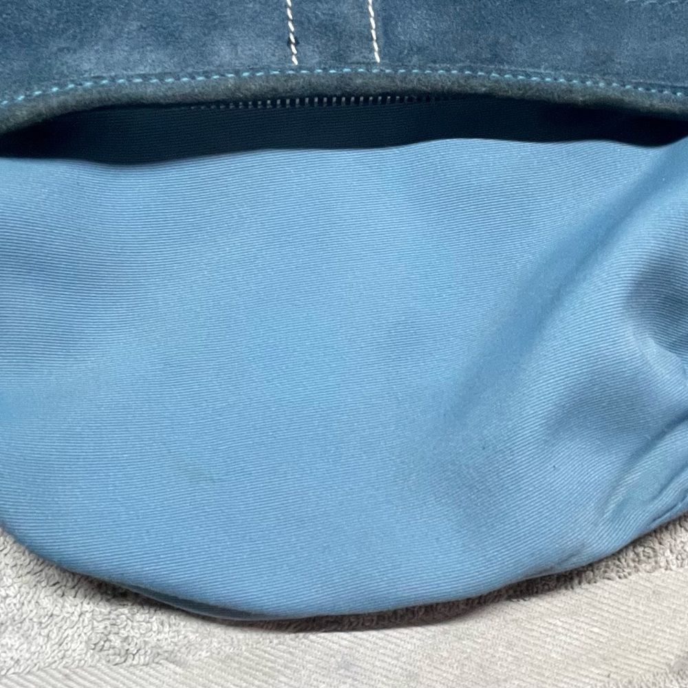 Coach SoHo Hobo Shoulder Bag Blue Suede w/fringe tassel Vintage 2005 style #8A14 - Picture 12 of 14